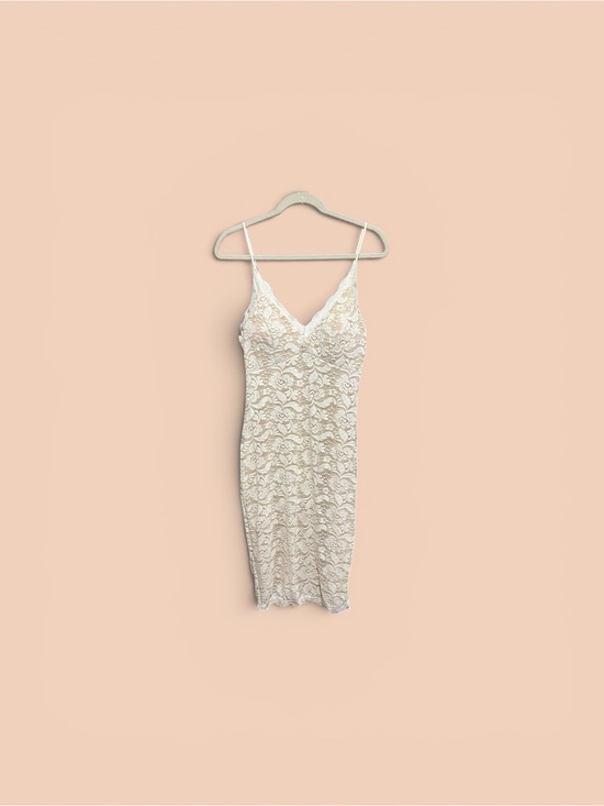 Windsor Dresses & Skirts - Windsor white/nude Lace Midi Slip Dress